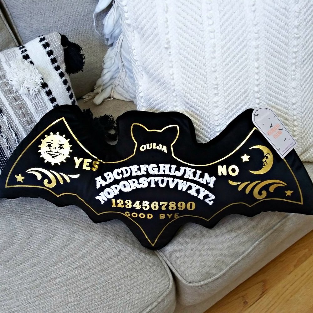 NEW! 26" WIDE OUIJA Board BAT PLUSH ACCENT PILLOW